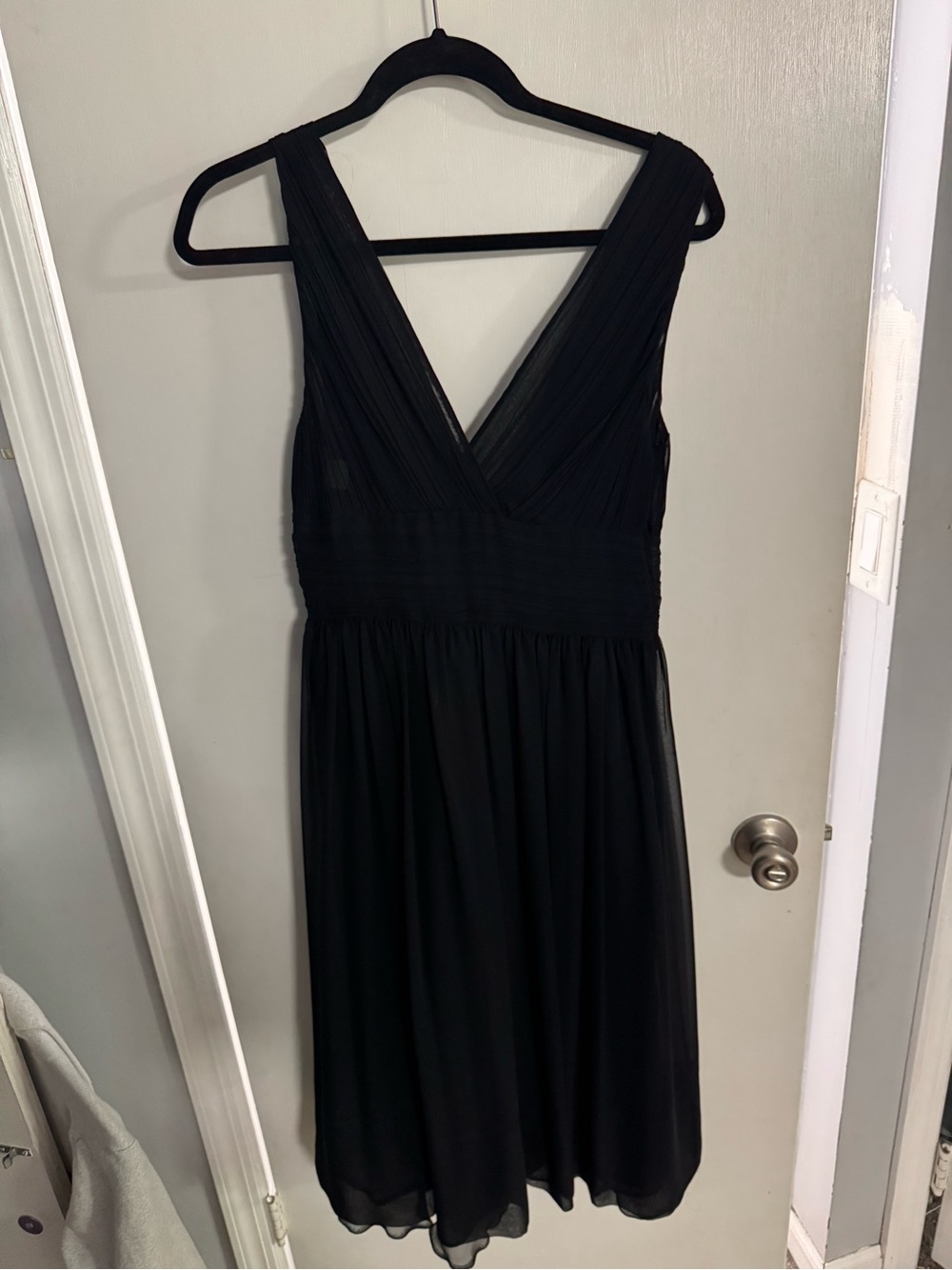 Alberta Ferretti Black V-Neck Midi Dress